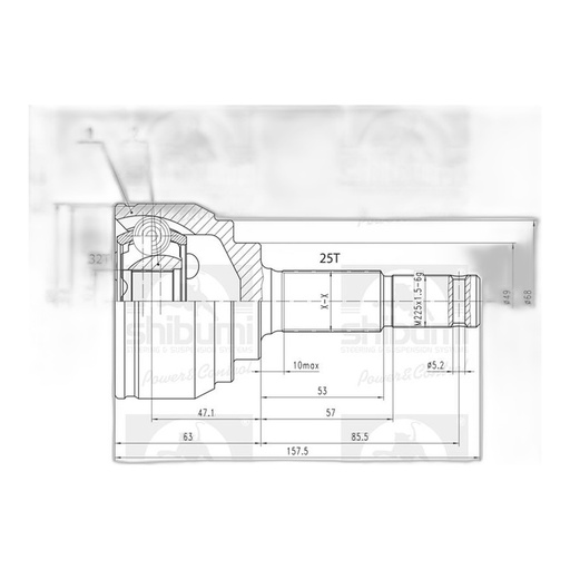 PUNTA EJE EXT.  NIS. TIIDA (25X23X49) (SHIBUMI)