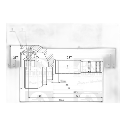 PUNTA EJE EXT.  NIS. VERSA (SHIBUMI)
