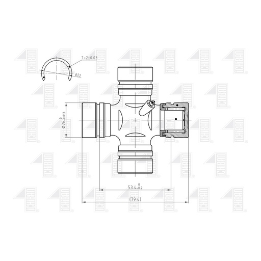 UNION BARRA TOY. HILUX 2WD (26X80) S/INT. (ICHIBAN)